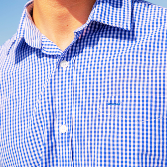 Houlgate Blue shirt in end-on-end cotton