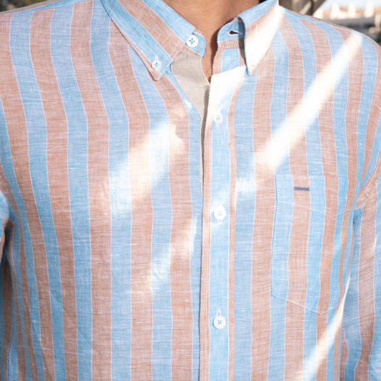 Riviera Cacao Stripes linen shirt