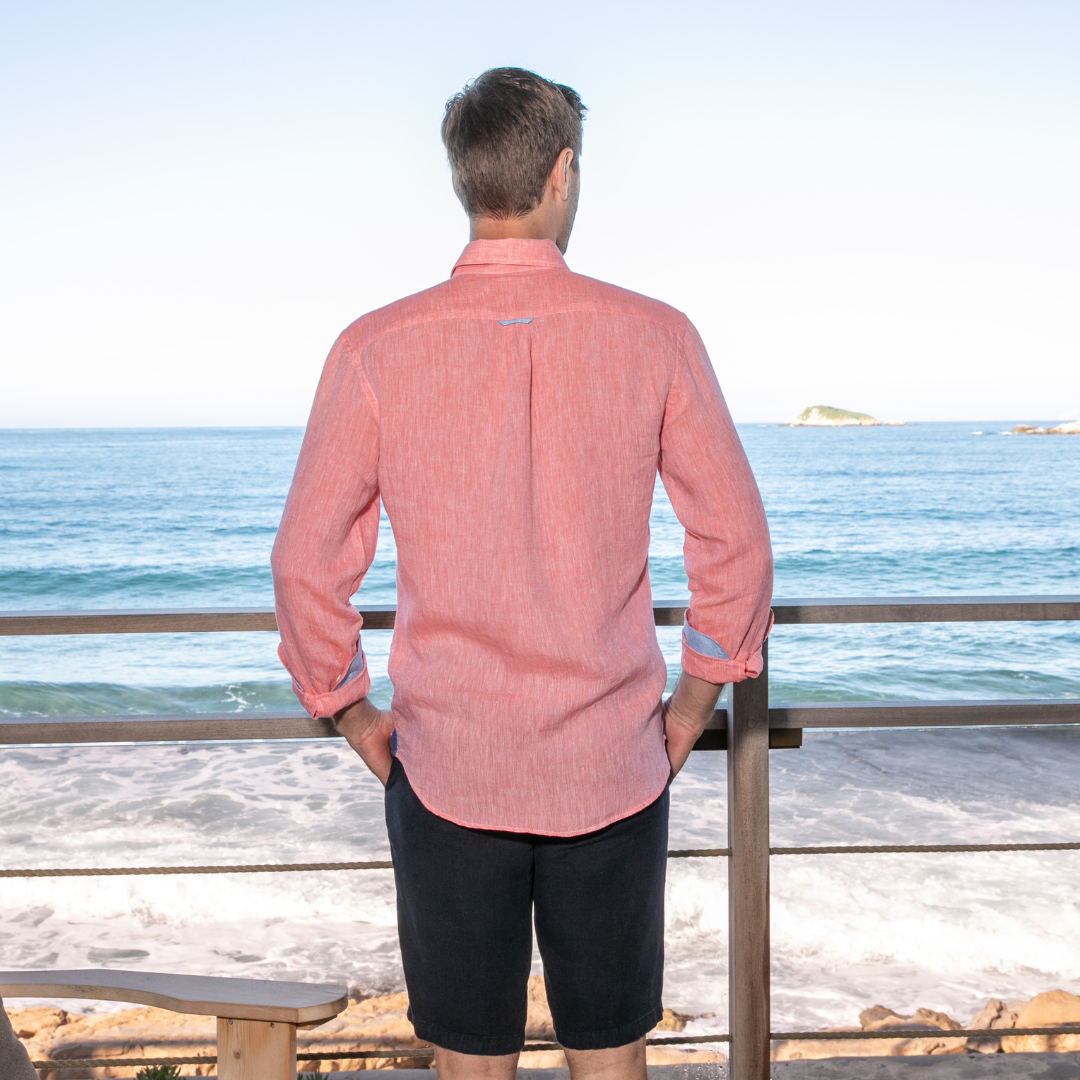 Riviera Orange linen shirt