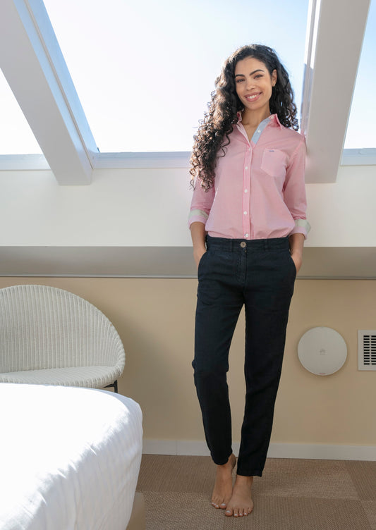 Pantalon Cassis Dark Blue en lin