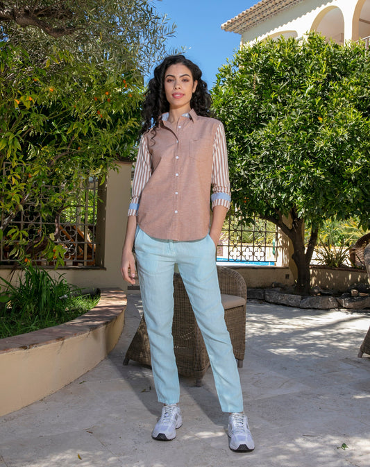 Pantalon Cassis Light Blue en lin