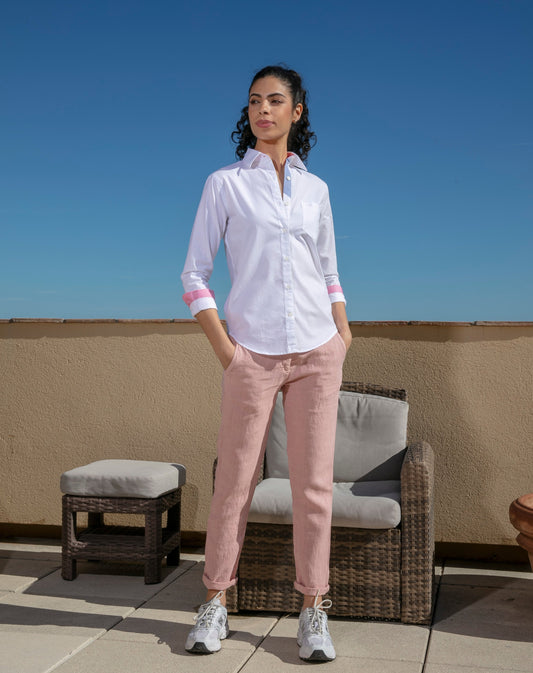 Pantalon Cassis Old Pink en lin