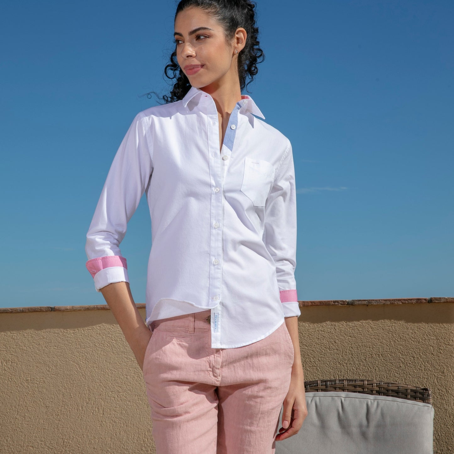 Cassis Old Pink linen pants