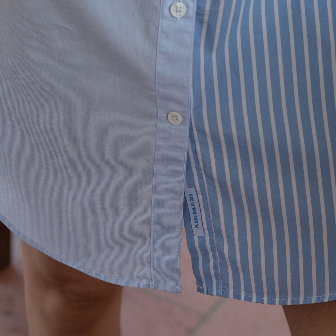Cap Ferret Sand Stripes linen shirt dress
