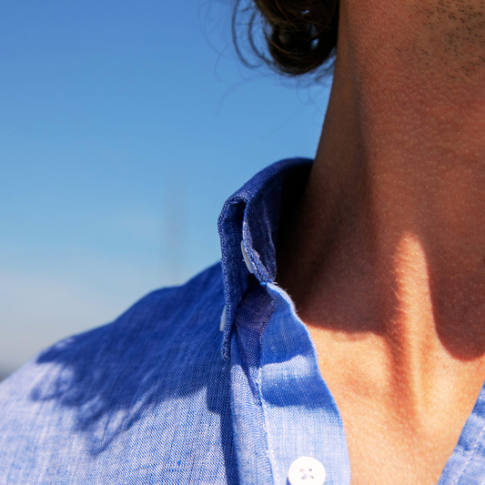 Riviera Khaki short-sleeved linen shirt