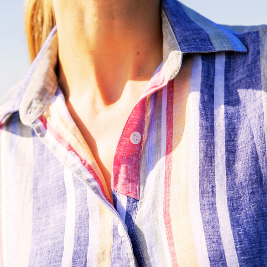 Riviera Cacao Stripes linen shirt