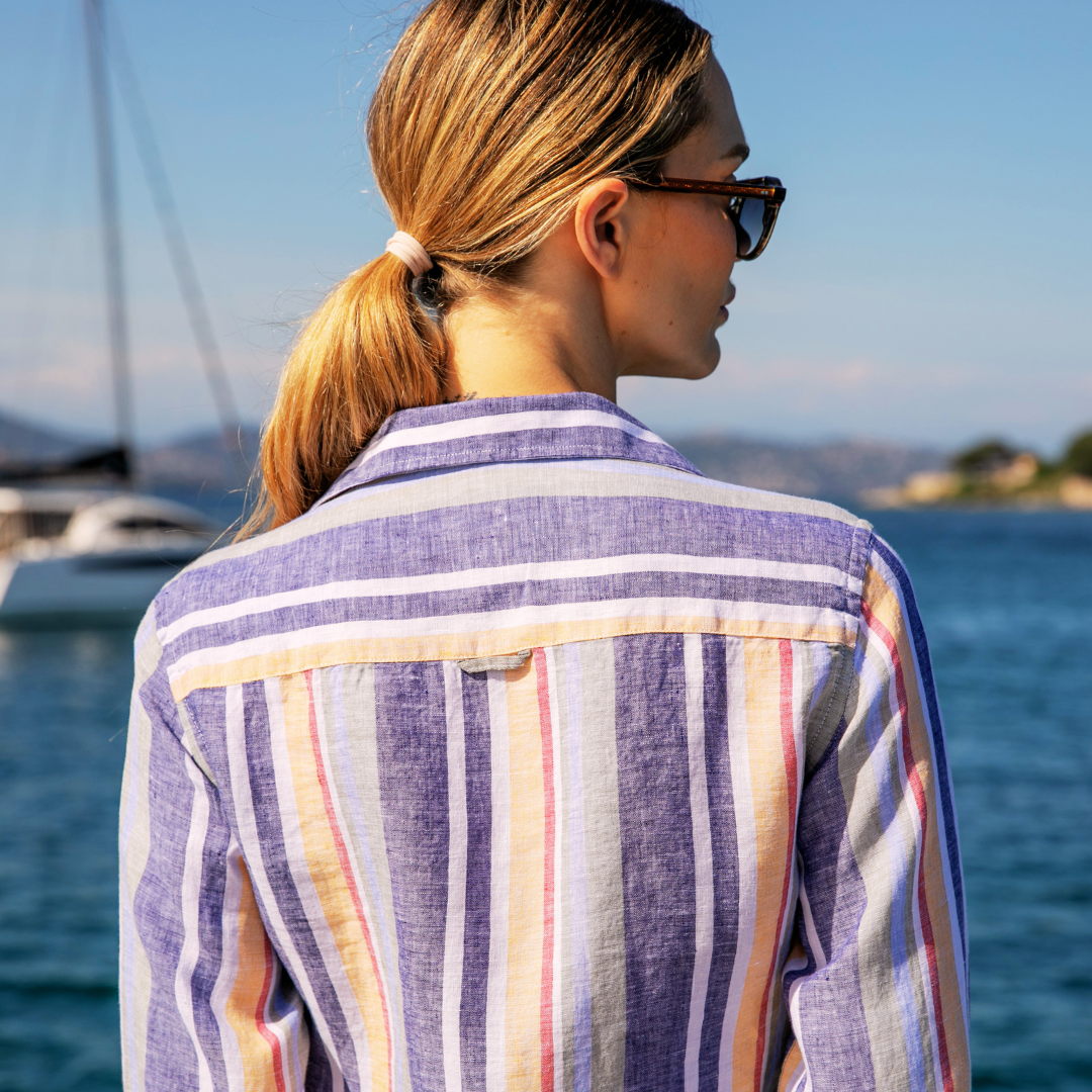 Riviera Cacao Stripes linen shirt
