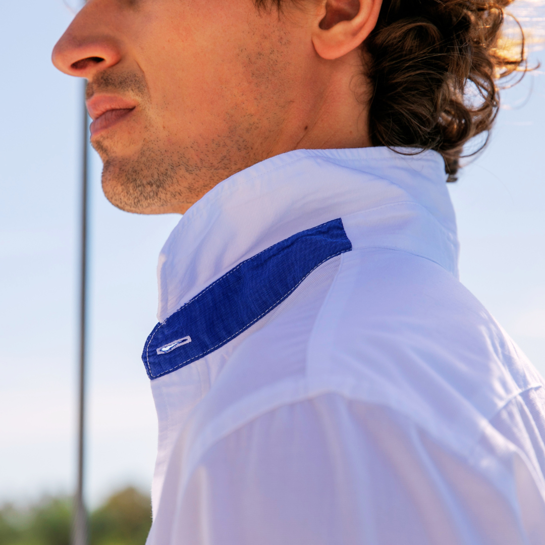 Chemise St Martin White en coton fil-à-fil