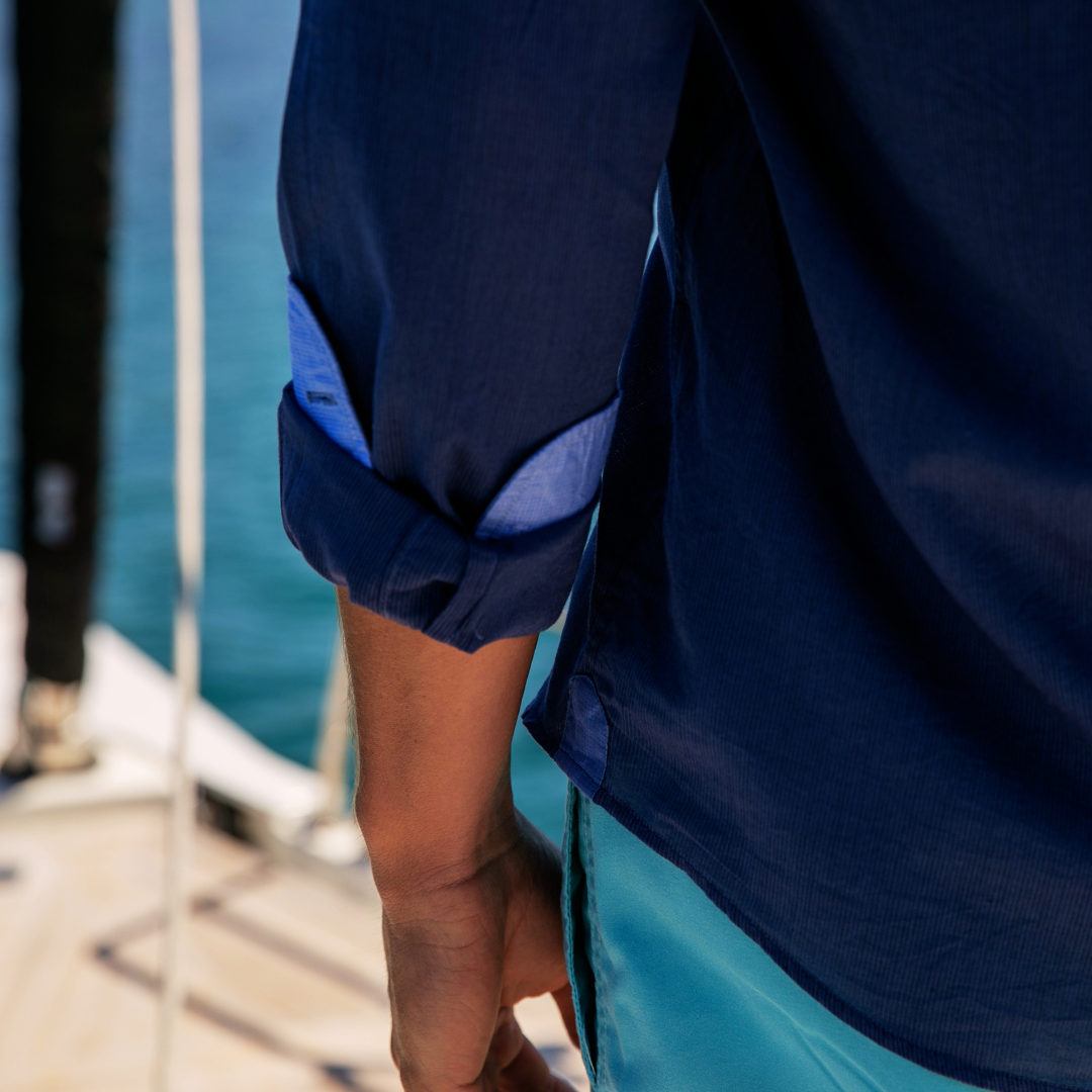 Wally Dark Blue cotton shirt