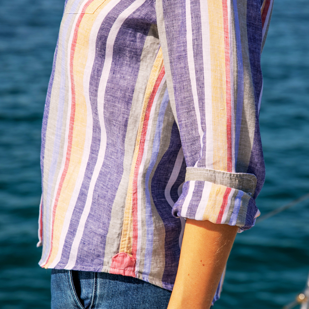 Riviera Cacao Stripes linen shirt