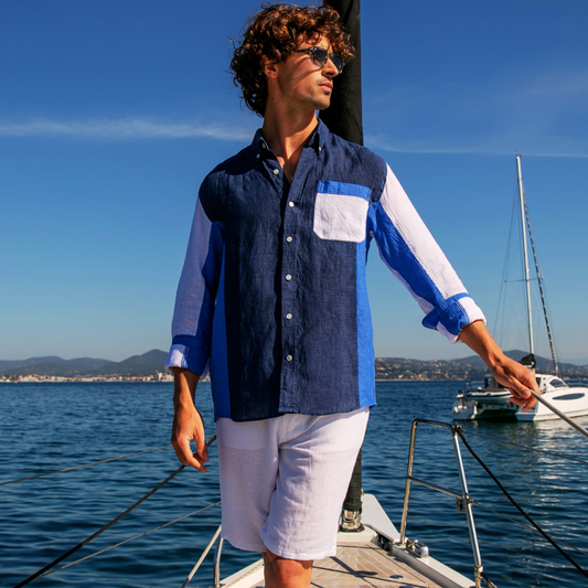 Marigot Blue cotton shirt