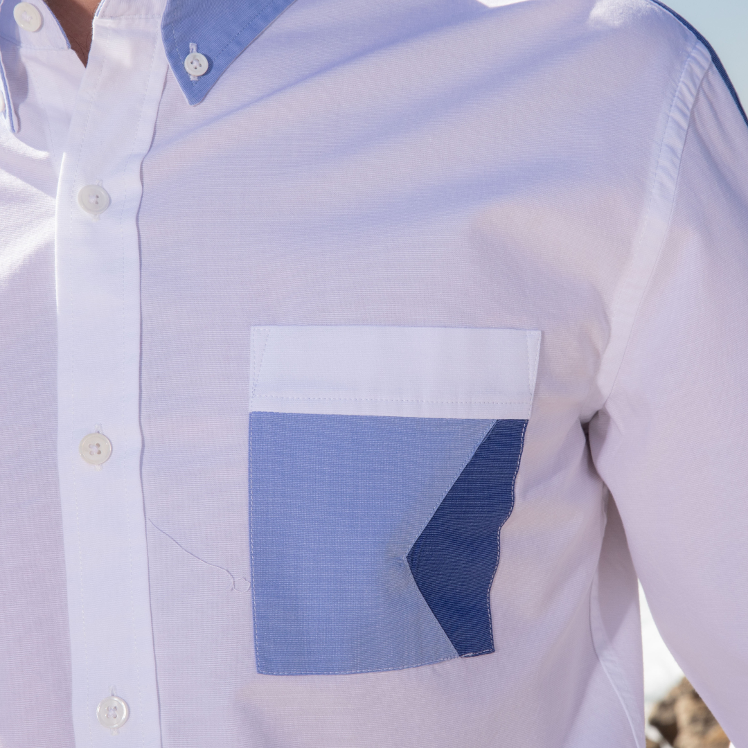 Le Moulleau White shirt in thread-on-thread cotton