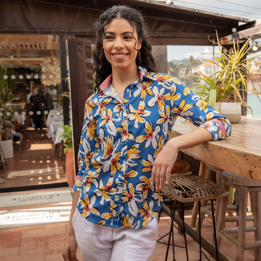 Riviera Hawaiian cotton blouse