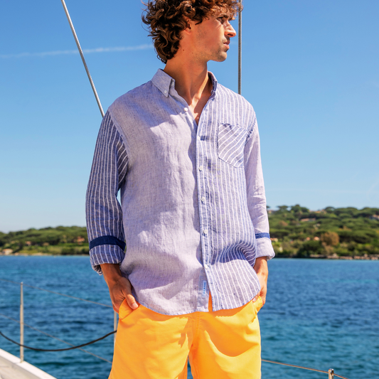 Cap Ferret Sand Stripes linen shirt