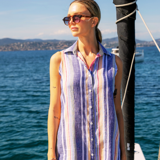Riviera Cacao Stripes linen shirt