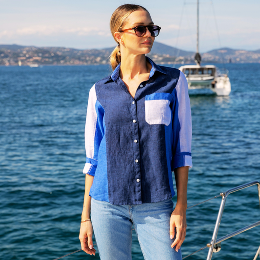 Marigot Blue cotton shirt