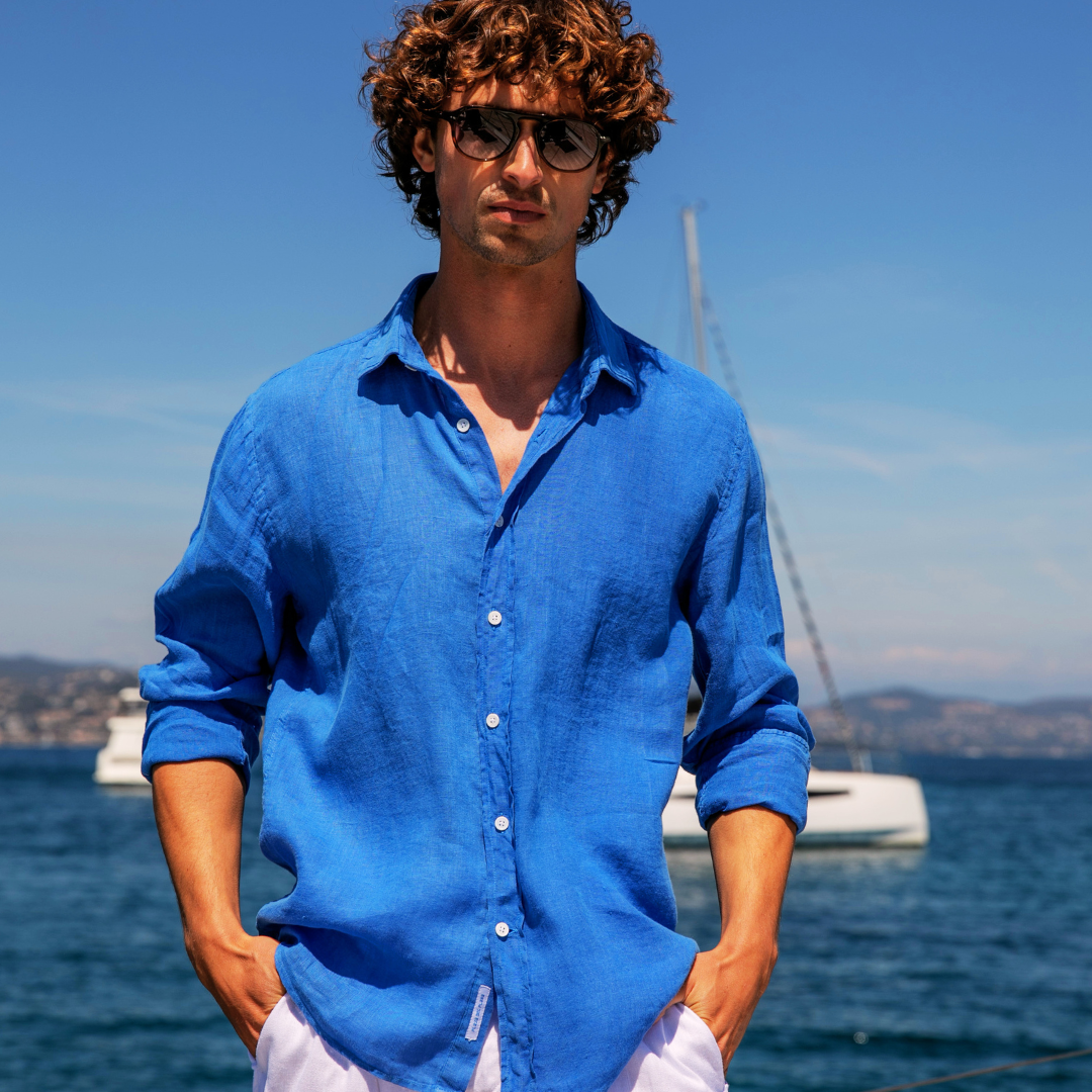Chemise Blue Bay Victoria Blue en lin