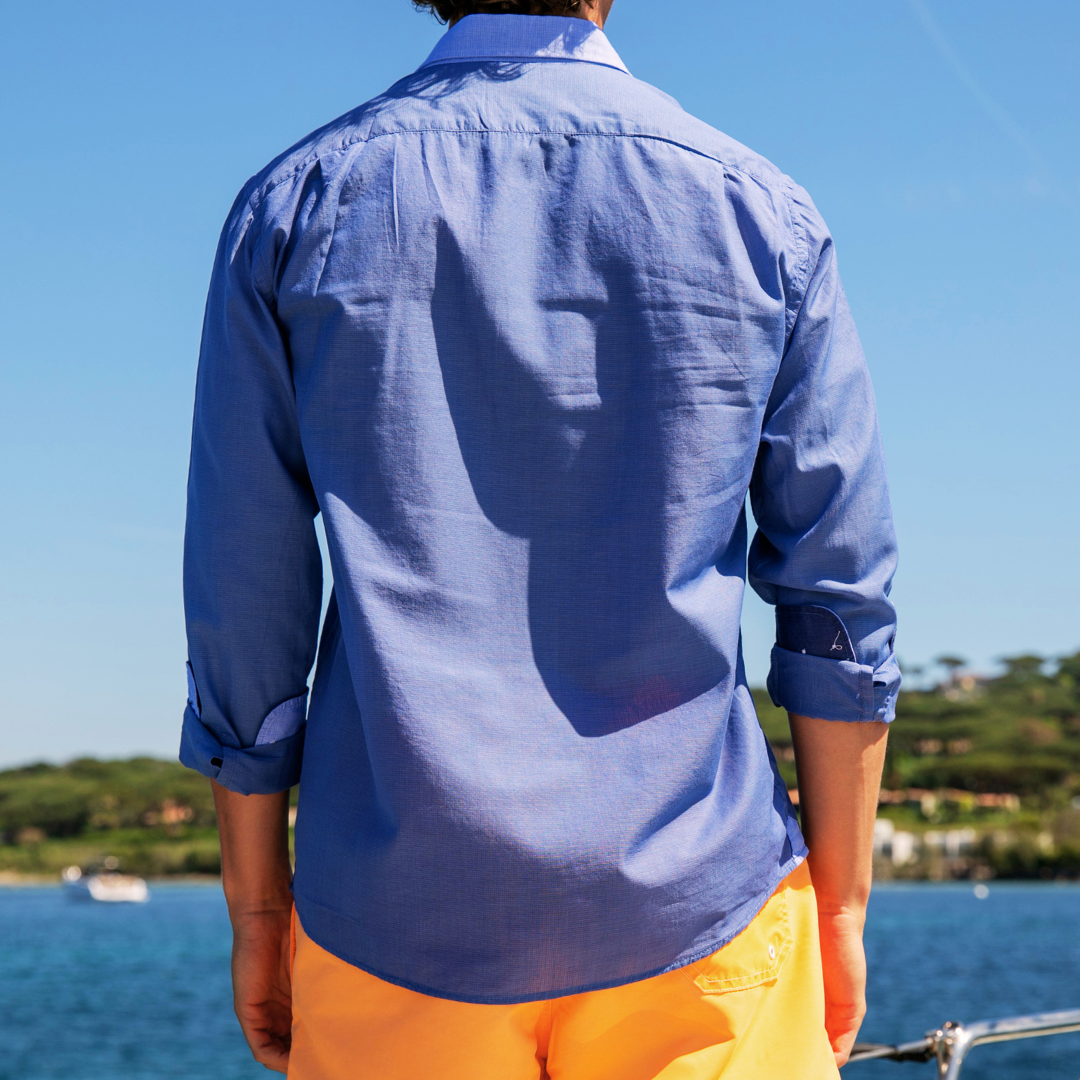 Wally Dark Blue cotton shirt