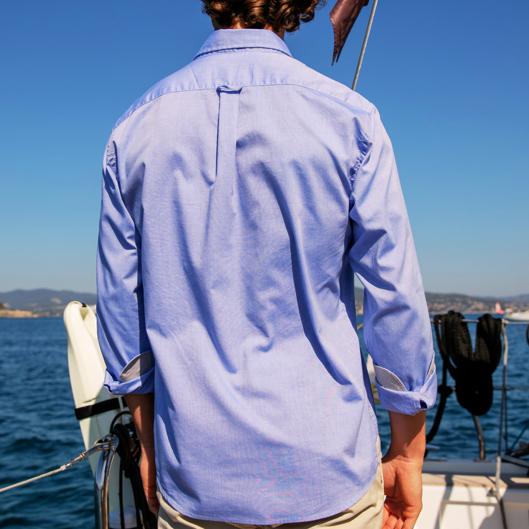 Chemise St Ives Blue en coton Oxford