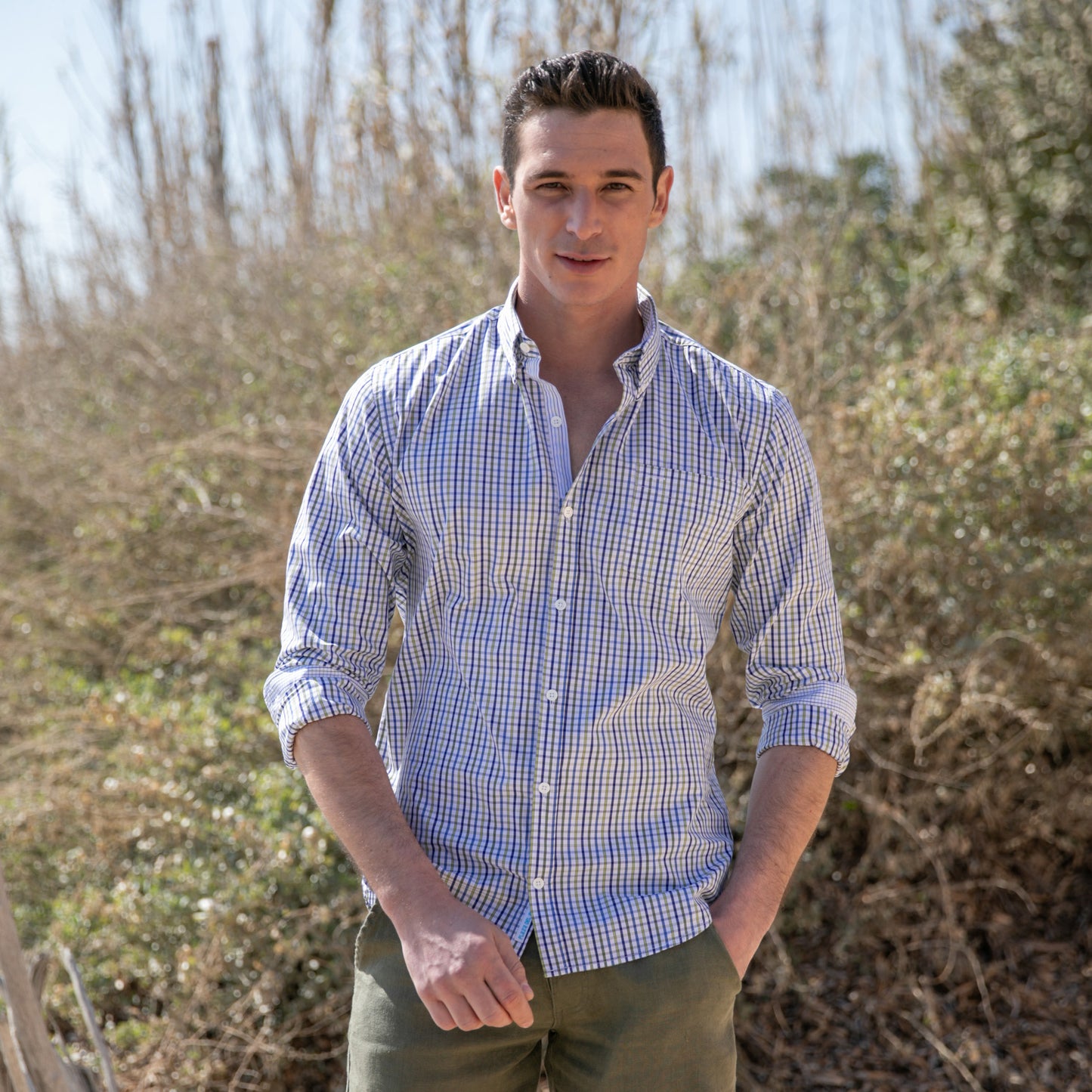 Riviera Green cotton shirt